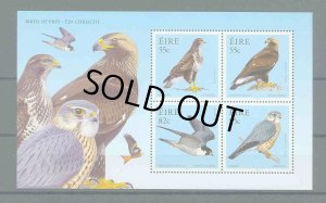 画像1: アイルランド切手　2010年 鳥 ハヤブサ　4種　小型シート