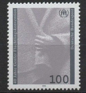 画像1: 旧西ドイツ切手　1991年　難民ジュネーブ条約　1種