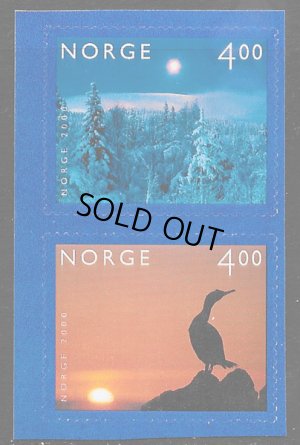 画像1: ノルウェー切手　1999年　ミレニアム　千年祭　冬の夜　鳥　2種