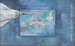 画像1: 南アフリカ切手　2002年　ポートエリザベス　切手展 　ノコリギエイ　小型シート