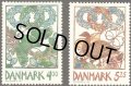 デンマーク切手  1999年　鳥　春　タゲリ　2種
