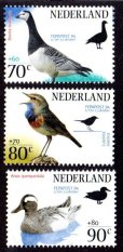 画像1: オランダ切手　1994年　切手展　鳥　オガワコマドリ　3種 (1)