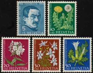 画像1: スイス切手 1960年　セイヨウタンポポ　クサキョウチクトウ　ほか 児童福祉
