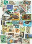 画像1: 世界の海や川に住む魚など切手セット 300 (1)