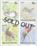 マーシャル諸島切手　1990年　鳥　4種