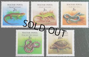 画像1: ハンガリー切手　1989年　爬虫類　ヨーロッパヌマガメ　5種