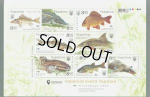 画像1: ウクライナ切手　2019年　魚　ウクライナの淡水魚種 　小型シート