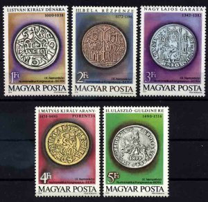画像1: ハンガリー切手　1979年  コイン　国際貨幣会議  ベルン   5種