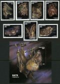 タンザニア切手 　1995年　鳥　コウモリ　8種　小型シート