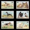 フィリピン切手　2006年　ネコ　犬　6種　