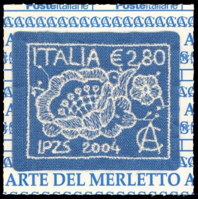 画像1: イタリア切手　2004年　刺繍切手 1種