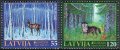 ラトビア切手 2011年 ヨーロッパ C.E.P.T.  森林 ノロジカ 2種