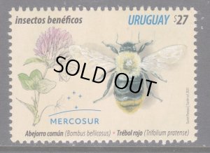 画像1: ウルグアイ切手　2021年　昆虫　花　蜂　マルハナバチ　1種