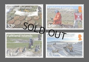 画像1: フォークランド諸島切手　2020年　フォークランド諸島の鉱山撤去　ペンギン　4種