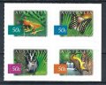 オーストラリア切手　2003年　動物相と植物相-熱帯雨林 デインツリー国立公園 カエル　4種
