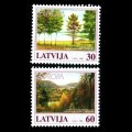 ラトビア切手 1999年　ラトビアの自然保護公園　ガウヤ国立公園　2種