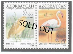 画像1: アゼルバイジャン切手　2010年　鳥　アゼルバイジャン-カザフスタン共同問題　2種
