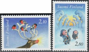 画像1: フィンランド切手 1994年　クリスマス　鳥　2種