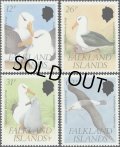 フォークランド諸島切手　1990年 　鳥　マユグロアホウドリ　4種