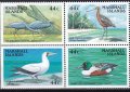 マーシャル諸島切手　1988年　鳥　海岸と水鳥　アオツラカツオドリ　4種　