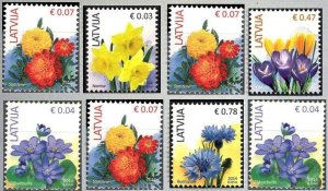 画像1: ラトビア切手　2014‐21年　花　フレンチ・マリーゴールド　8種