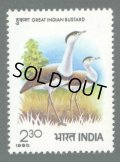 インド切手　1980年　鳥　ジャイプールのノガンに関する国際シンポジウム　1種