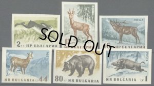 画像2: ブルガリア切手　1958年　森の動物　ヤブノウサギ　6種　