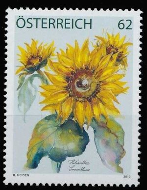 画像1: オーストリア切手 　2013年　花　ヒマワリ　1種