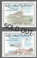 モロッコ切手　1994年　鳥　シロハラチュウシャクシギ　2種