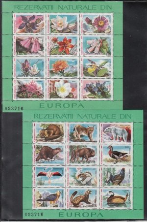 画像1: ルーマニア切手 　1987年　動物　花　鳥　24種　ホッキョクグマ　2シートセット