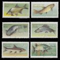 東ドイツ　DDR切手 1987年 　魚　淡水魚　ブリーム　6種