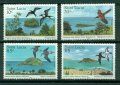 セントルシア切手　1985年　自然保護区 生息地の 鳥マングローブカッコウ 4種