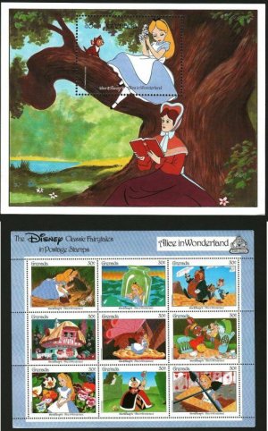 画像1: グレナダ切手 1987年　不思議の国のアリス　小型シート