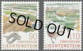 リヒテンシュタイン切手　1999年　ヨーロッパ　公園と庭園　鳥　ウズラクイナ  2種