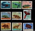 ポーランド切手　1966年　恐竜　ディニクティス　絶滅した生き物　9種