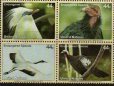 画像1: 国連切手　2011年　絶滅危惧種　鳥　カンムリシロムク　4種 (1)