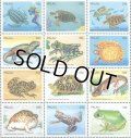パラオ切手 　1999年　絶滅危惧種　カエル　カメ　12種