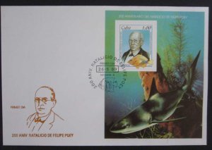 画像1: キューバ切手　1972年　動物学者 フェリペ・ポエ生誕200年　魚　シャイハムレット　FDC封筒【切手と記念印スタンプが付いた記念封筒】