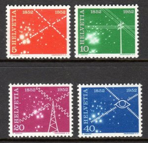 画像1: スイス切手 1952年　電信100年　電話　ラジオ　テレビ　4種