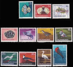 画像1: ココス諸島切手　1969年　島の野生生物　貝　文鳥　鳥　11種