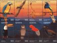 画像1: ガイアナ切手　1996年　鳥　猛禽類　ハグロキヌバネドリ　9種 (1)