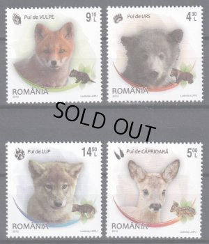 画像1: ルーマニア切手　2012年　動物　哺乳類　キツネ　4種