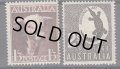 オーストラリア切手　1948年　牛　オーストラリアワニ　2種