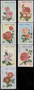 ベトナム切手　1988年　バラ　花　8種