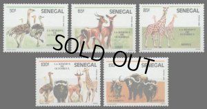 画像1: セネガル切手　1986年　ゲンブル野生生物保護区の動物相　アフリカスイギュウ　5種