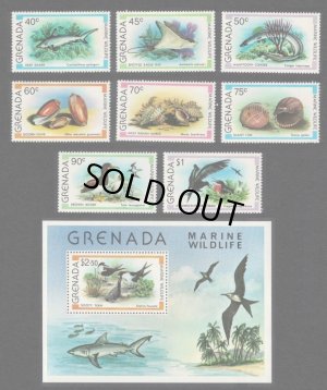 画像1: グレナダ切手 　1979年　鳥　海洋生物　セグロアジサシ　9種