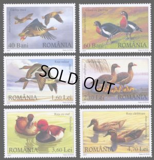 画像1: ルーマニア切手　2007年 　野生のカモ　鳥　アオガン　6種　