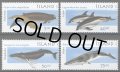 アイスランド切手　2000年　ミンククジラ　タイセイヨウカマイルカ　4種