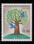 フィンランド切手 1977年 木　鳥　協同組合銀行75年　1種