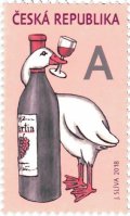 チェコ切手 2014年　聖マルティンの伝統　鳥　ワイン　1種